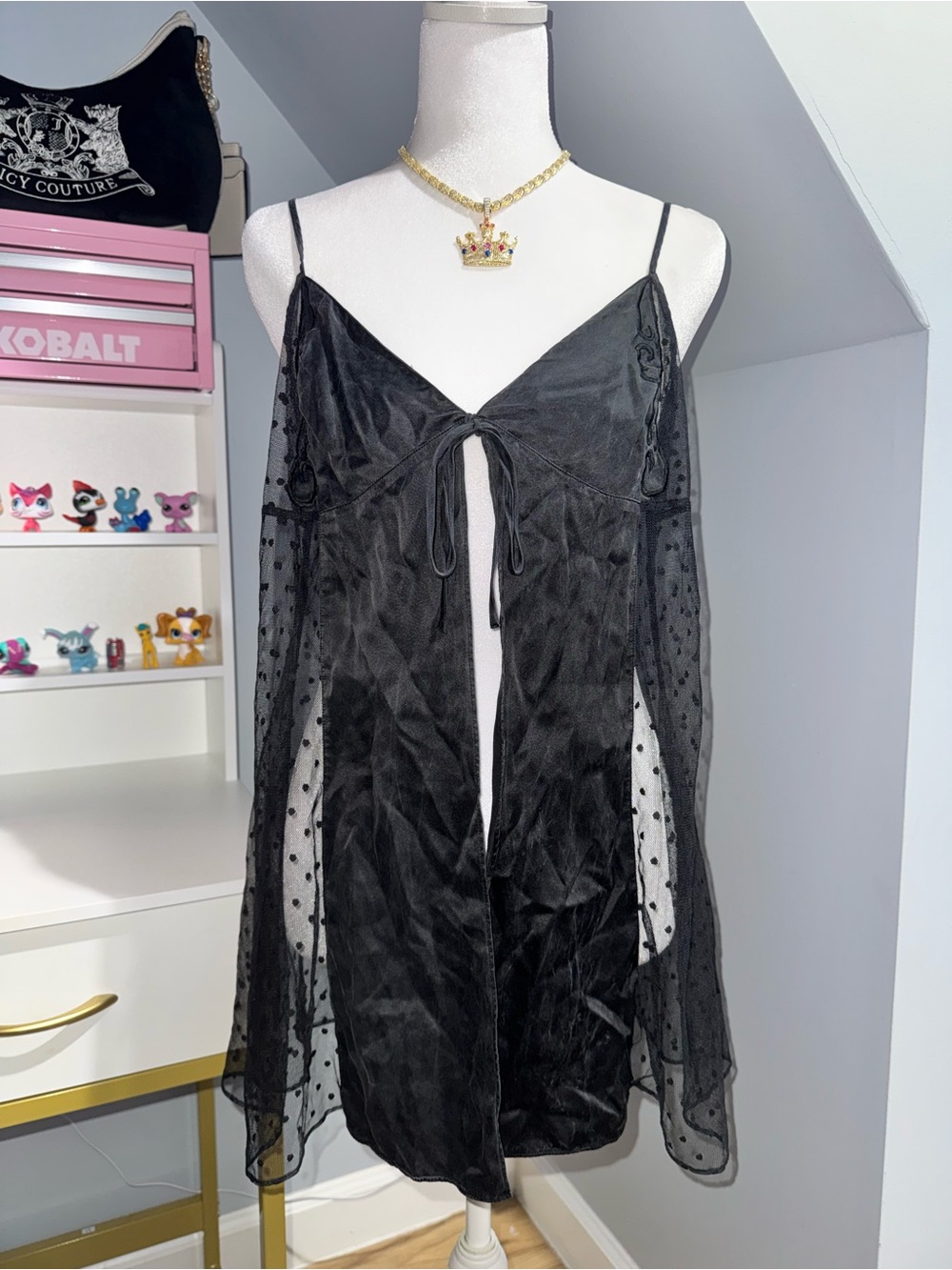 2000 Vs Polka Dot Tie-Front Slip